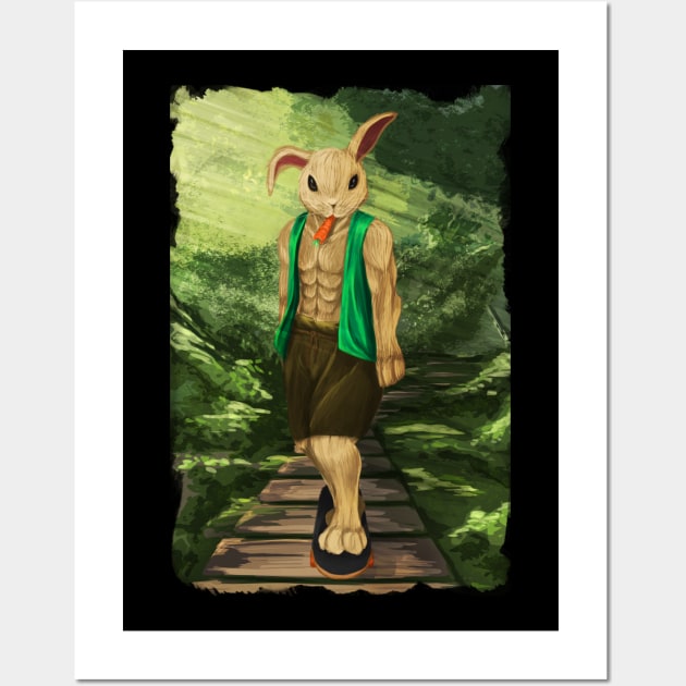 Rabbit, Skateboard, Skater, Fantasy, Bunny, Halfpipe Wall Art by Strohalm